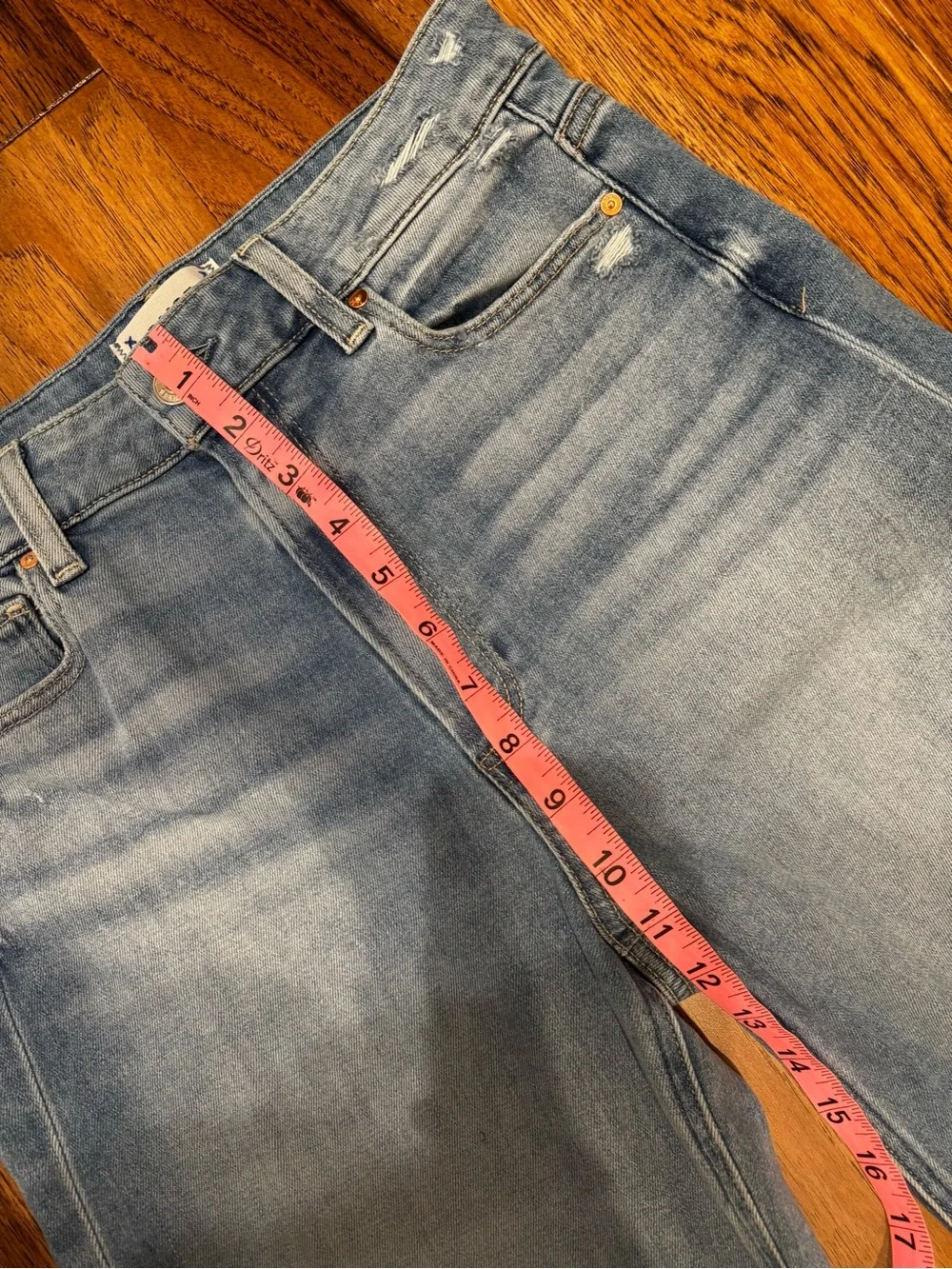 PAIGE Light Blue Raw-Hem Wide Leg Jeans - Picture 8 of 16